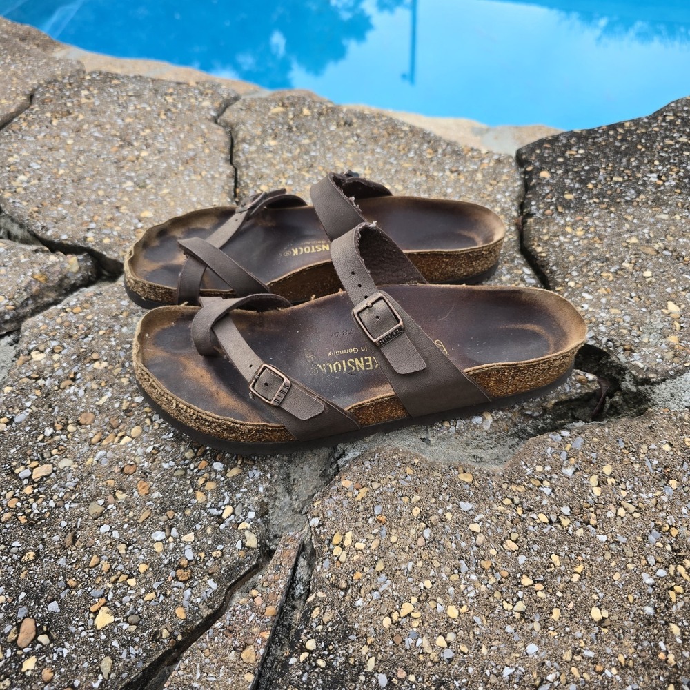 Womens 9/9.5 40 Birkenstock Mayari Brown Oiled Genuine Leather Sandals